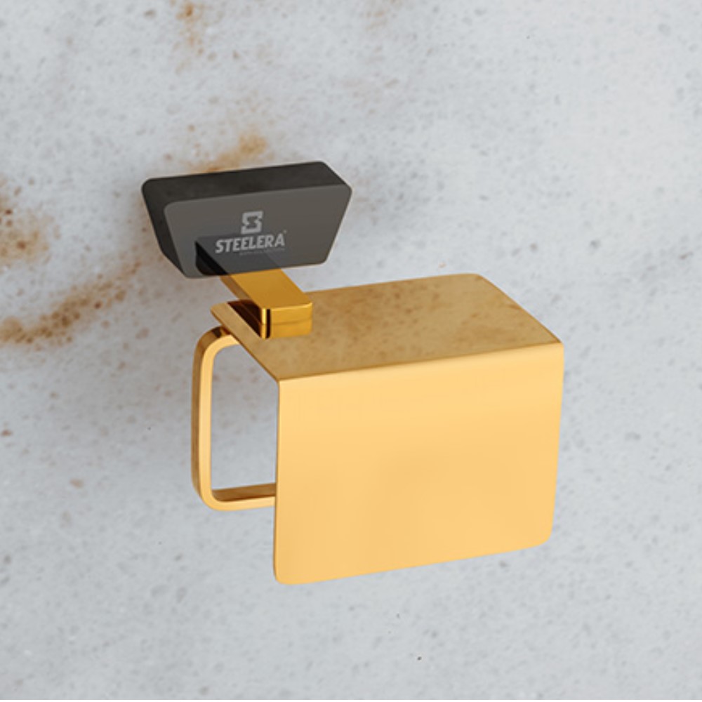 Steelera ST-DZGB - 012 Toilet Paper Holder - Dazzle Gold/Black